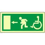 L16035WP - Cartello fotoluminescente uscita disabili sinistra
