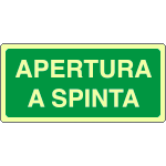 L16121XS - etichetta fotoluminescente autoadesiva APERTURA A SPINTA