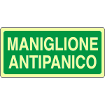L16122XS - Etichetta fotoluminescente maniglione antipanico