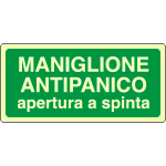 L16123WS - Etichetta fotoluminescente maniglione antipanico