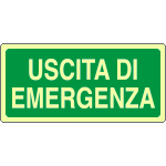 L16124XA - Cartello fotoluminescente DIN PLUS uscita di emergenza
