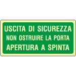 L16132XP - Cartello fotoluminescente uscita sicurezza non
