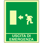 L20105XA - Cartello fotoluminescente uscita emergenza sinistra