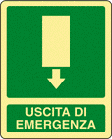 L20107WA - Cartello fotoluminescente DIN PLUS uscita emergenza