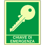 L20132KA - Cartello fotoluminescente chiave di emergenza