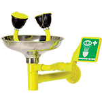 LVD11XY - lavaocchi a parete con vaschetta INOX,comando manuale,colore GIALLO