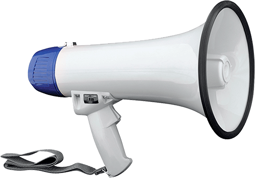 MEGK27L - megafono 25W c/sirena e fisc. battieria