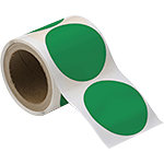 NBC100G - rotolo da 300 cerchi adesivi col.VERDE diametro mm 100 spess.mm 0,20