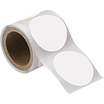 NBC100W - rotolo da 300 cerchi adesivi col.BIANCO diametro mm 100 spess.mm 0,20
