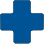 NBM203B - confezione 20 divisori a "+" poliestere adesivo colore BLU