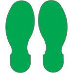 NBP89G - confezione 10 orme adesive in poliestere adesivo colore VERDE
