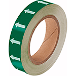 NBTF25GW - frecce adesive in rotolo per tubazioni VERDE/BIANCO h.mm 25