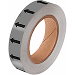 NBTF25SN - frecce adesive in rotolo per tubazioni GRIGIO/NERO h.mm 25