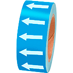 NBTF50BW - frecce adesive in rotolo per tubazioni BLU/BIANCO h.mm 50