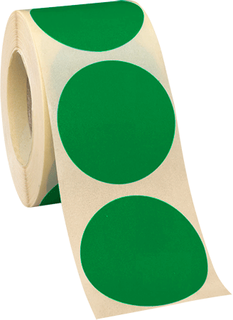 NEB20G - rotolo da 500 bollini adesivi diametro mm 20 colore VERDE