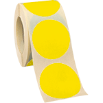 NEB20Y - rotolo da 500 bollini adesivi diametro mm 20 colore GIALLO