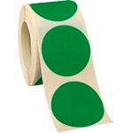 NEB50G - rotolo da 500 bollini adesivi diametro mm 50 colore VERDE