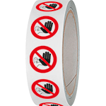 NPS131250 - rotolo da 250 pittogrammi adesivi lato mm  50 VIETATO ACCESSO