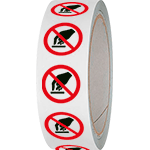 NPS131525 - rotolo da 250 pittogrammi adesivi lato mm  25 VIETATO TOCCARE