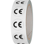 NPS139125 - rotolo da 250 pittogrammi adesivi lato mm  25 SIMBOLO CE