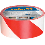 NTS51WR - nastro adesivo SAFE PVC BIANCO/ROSSO h mm 50x33 mt l spess.0,16 mm