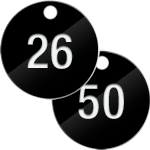 PN2550N - confezione 25 piastrine numerate progressivamente da 26 a 50 col.NERO