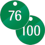 PN40100G - confezione 25 piastrine num.progressivamente da 76 a 100 col.VERDE