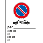 PO5034 - cartello in Polionda divieto di sosta rimozione forzata