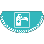 PP705 - bollo mezzaluna fondo azzurro soluzione igienizzante