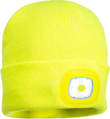 PWT029Y - berretto c/lampada frontale a led giallo