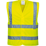 PWT047L/XL - Gilet due bande orizzontali e verticali Hi-Vis giallo tg.L/XL