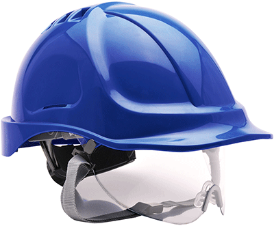 PWT55B - casco da lavoro con visiera blu royal