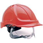 PWT55R - casco da lavoro con visiera rosso