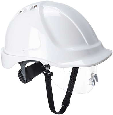 PWT55W - casco da lavoro con visiera bianco