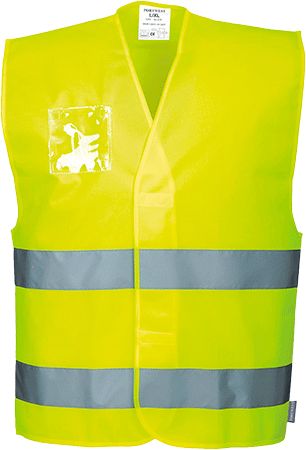 PWT75L/XL - Gilet c/porta badge Hi-Vis giallo L/XL