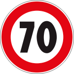 R80070 - Disco alluminio rifrangente H.I.limite velocità  70Km