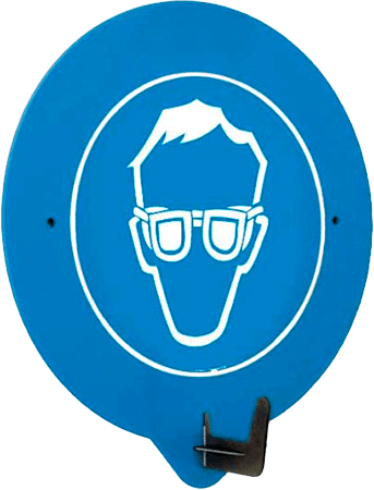 SBP20V - Gancio a parete per DPI con simbolo OCCHIALI