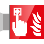 SECET14BB - segnale vetro CRYSTAL bifacciale pulsante all. antinc. EN ISO 7010