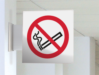 SECET16BA - segnale vetro CRYSTAL bifacciale Viatato fumare EN ISO 7010