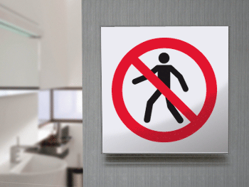 SECET19A - segnale vetro CRYSTAL monofacciale vietato pedoni EN ISO 7010