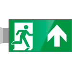 SECET32BB - segnale vetro CRYSTAL bifacciale uscita emergenza EN ISO 7010