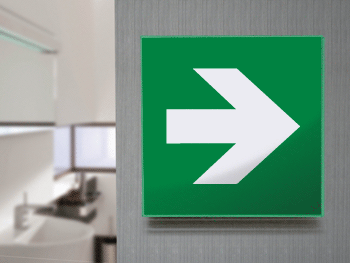 SECET5B - segnale vetro CRYSTAL monofacciale  freccia destra