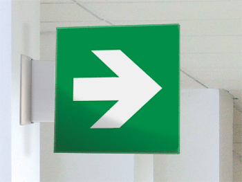 SECET5BB - segnale vetro CRYSTAL bandiera freccia destra