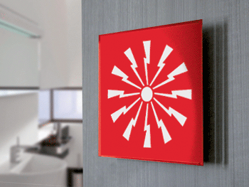 SECT12B - segnale  in vetro CRYSTAL monofacciale 200x200 piu'simbolo