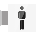 SECT20BA - segnale in vetro CRYSTAL a bandiera bifacciale 150x150 piu'simbolo