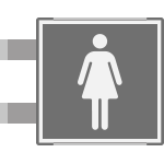 SEM15643BAC - segnaletica all.Metal prof.GRIGIO bifacciale TOILET DONNA EN ISO 7010
