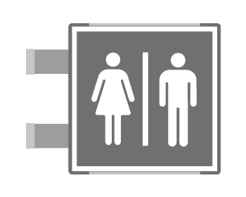 SEM15644BGC - segnale all. METALE profilo GRIGIO bifacciale Toilette Uomo/Donna