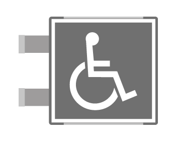 SEM15653BAC - segnaletica all.Metal prof.GRIGIO bifacciale TOILET DISABILI ENISO7010