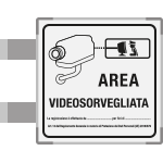 SEM5008BA - Segnale all.METAL bifacciale Area Videosorvegliata