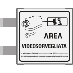 SEM5008BGC - segnale all.METAL profilo GRIGIO bifacciale Area Videosorvegliata